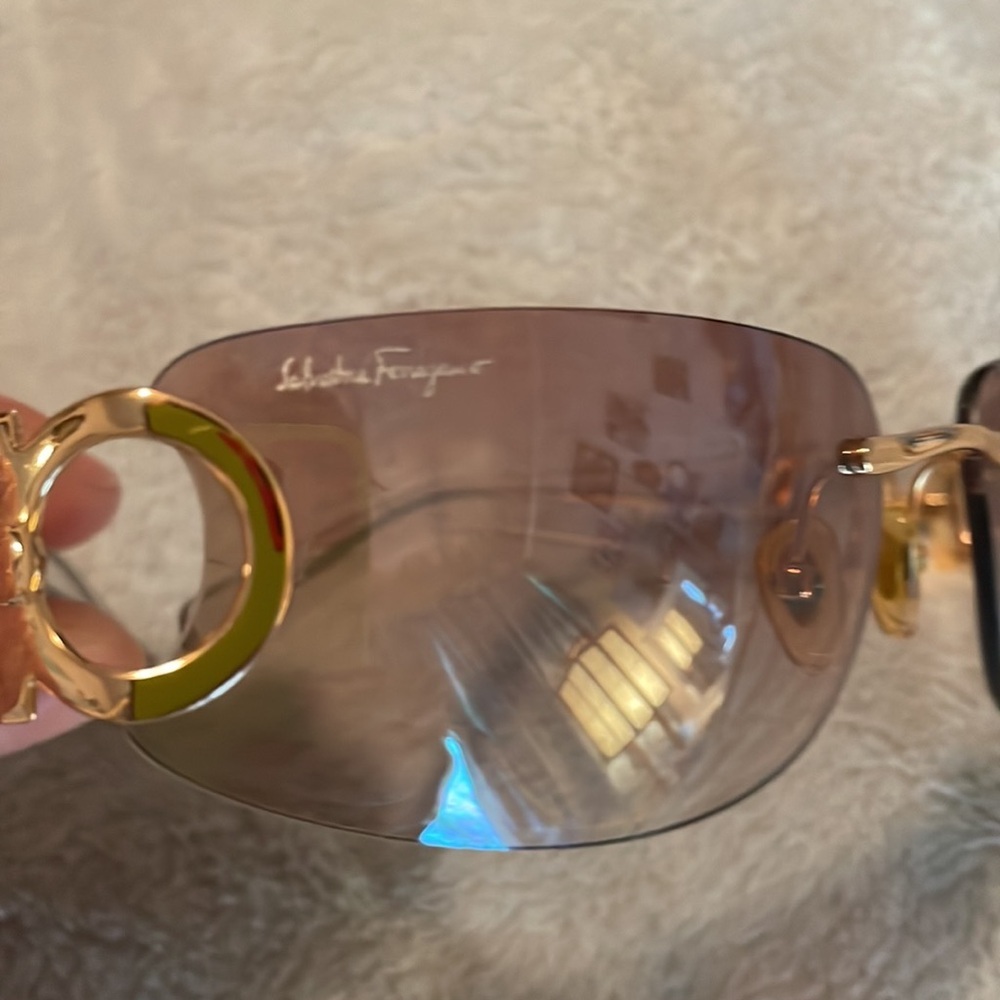 Salvatore Ferragamo Gold Shield Glasses